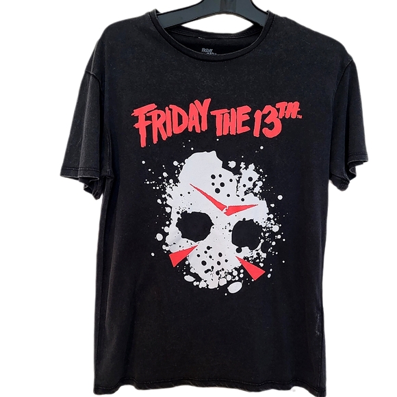 *NEW* FRIDAY THE 13TH Jason Voorhees Mask Black T-Shirt Size Small - Picture 1 of 6